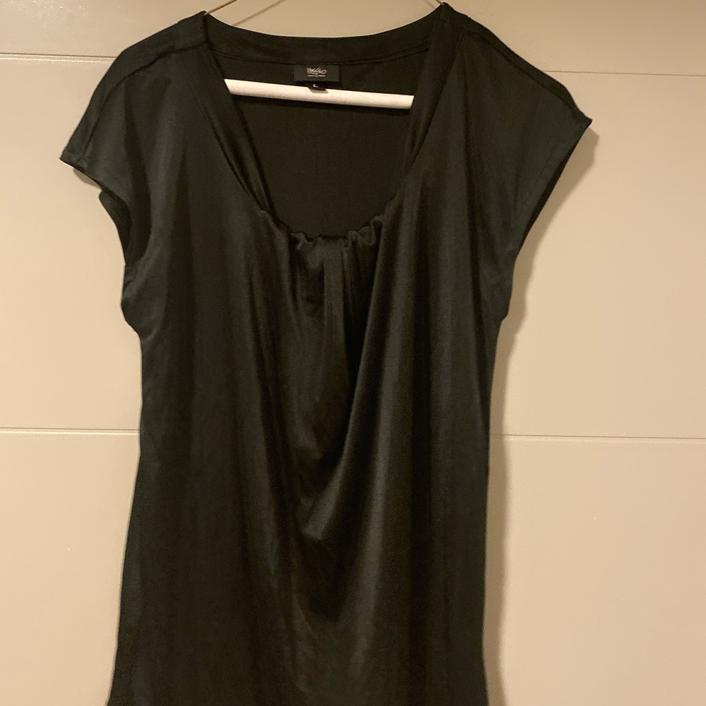 Mossimo Black Satin Blouse size L